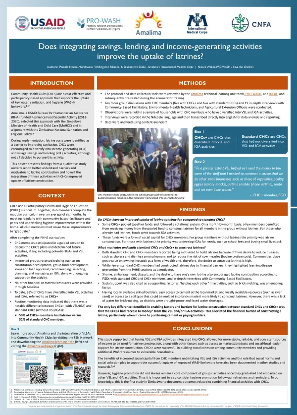 Does Integrating Savings, Lending, and Income-Generating Activities Improve the State of Latrines?
