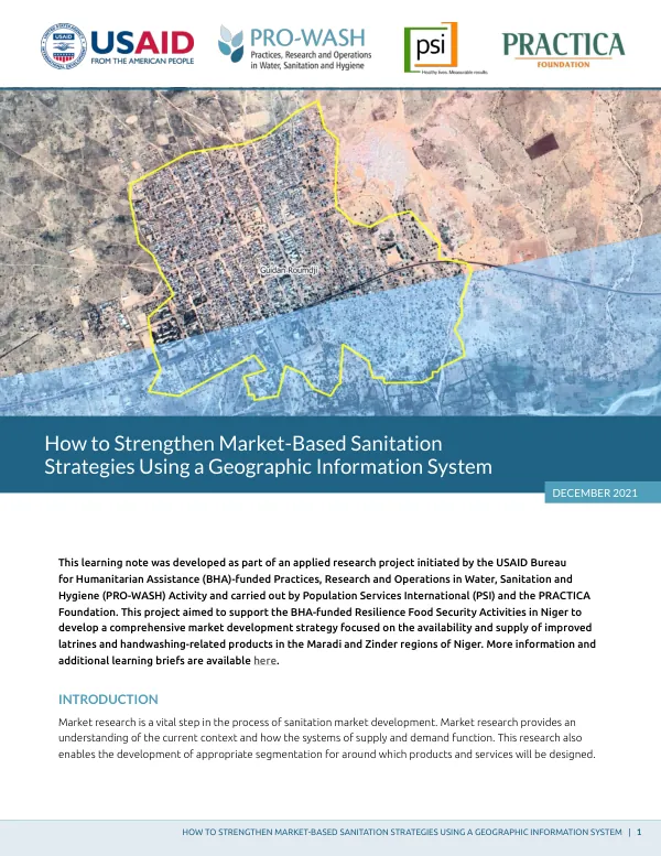 How to Strengthen Market-Based Sanitation Strategies Using a Geographic Information System