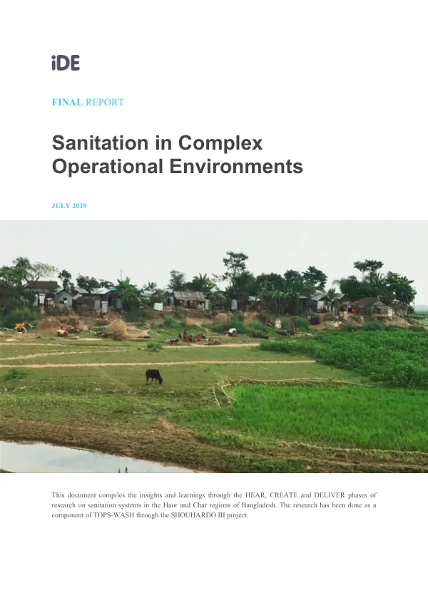Sanitation in Complex Operational Environments