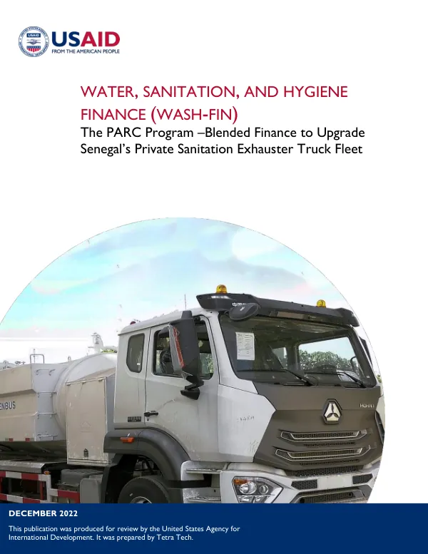 The PARC Program – Blended Finance to Upgrade Senegal’s Private Sanitation Exhauster Truck Fleet