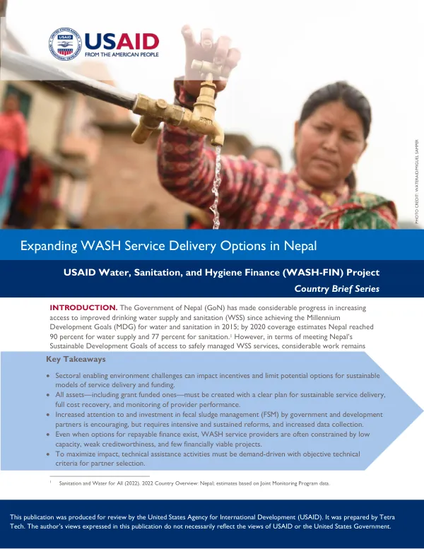 USAID's WASH-FIN Nepal Country Brief