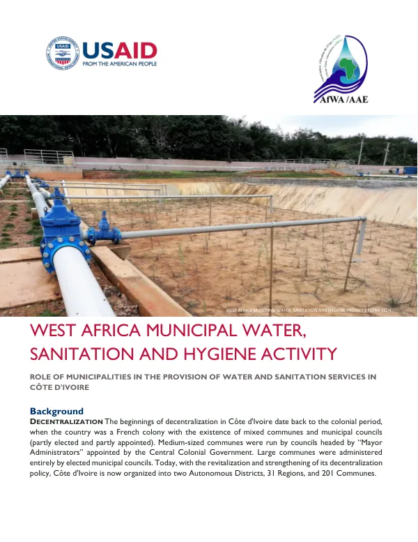 Role of Municipalities in the Provision of Water and Sanitation Services in Côte d’Ivoire