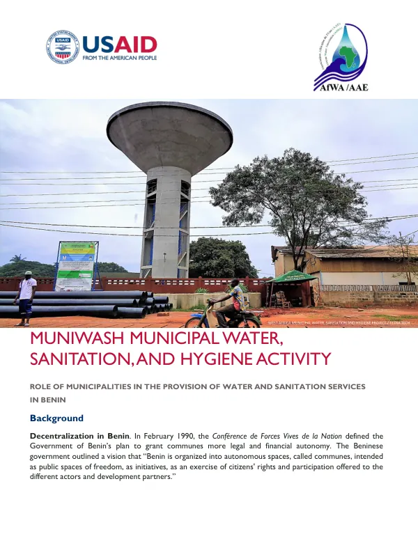 Role of Municipalities in the Provision of Water and Sanitation Services in Benin