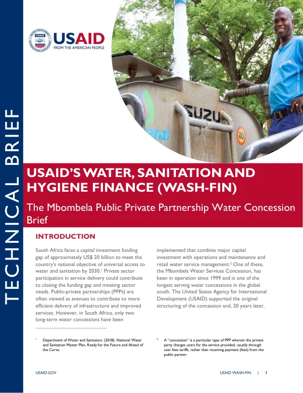 The Mbombela Public Private Partnership Water Concession Brief