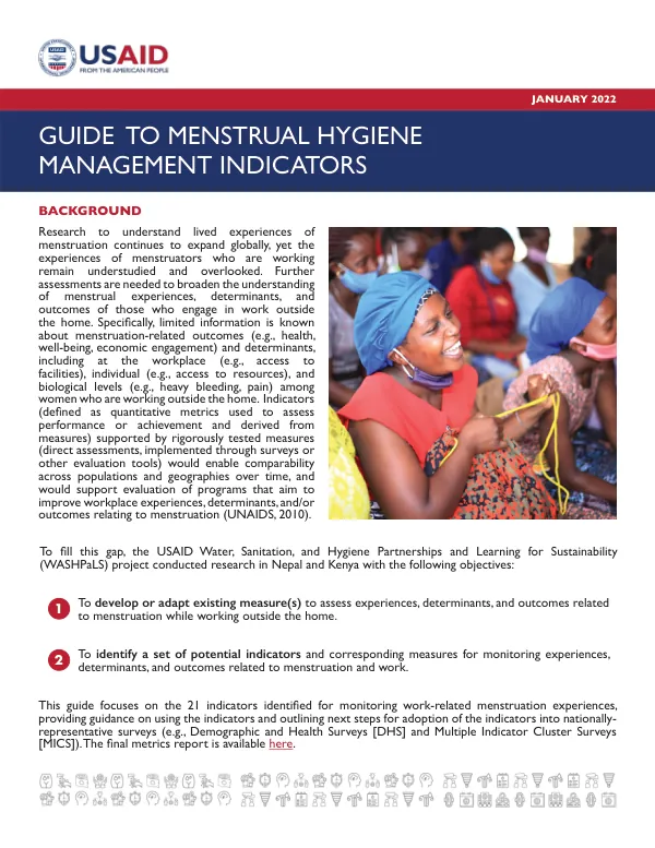 Guide to Menstrual Hygiene Management Indicators