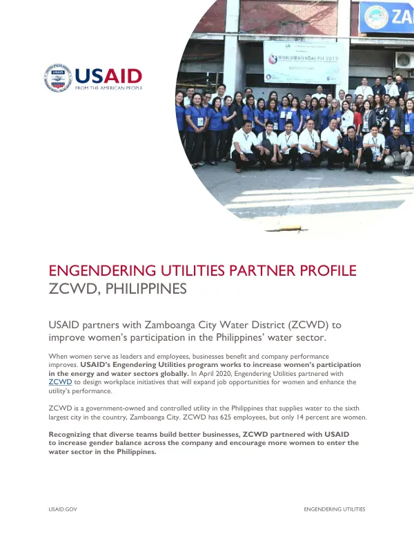 Zamboanga City Water District Philippines: Engendering Industries Partner Profile