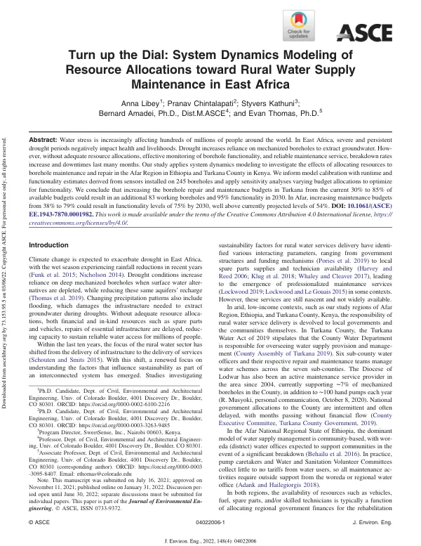 Turn up the dial! System dynamics modeling of resource allocations toward rural water supply maintenance in East Africa