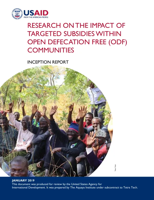 Research on the Impact of Targeted Subsidies within Open Defecation Free (ODF) Communities - Inception Report