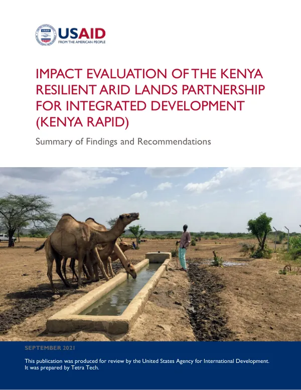 Kenya Resilient Arid Lands Partnership for Integrated Development (RAPID) Activity: Impact Evaluation: Summary of Findings and Recommendations