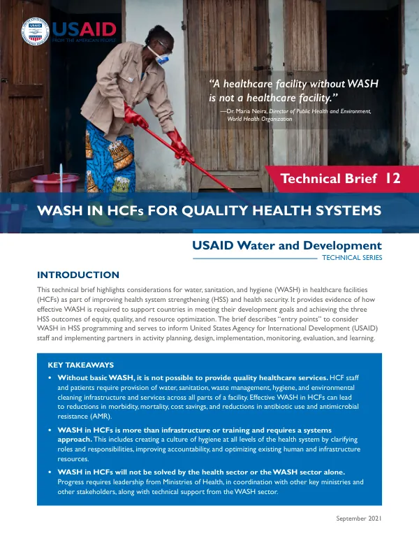 WASH in Health Care Facilities: USAID Water and Development Series