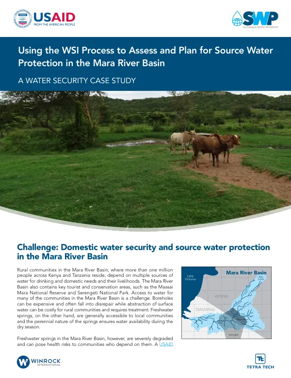 Using the WSI Process to Assess and Plan for Source Water Protection in the Mara River Basin