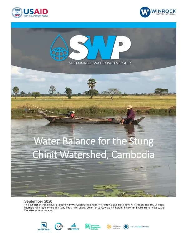 Water Balance for the Stung Chinit Watershed, Cambodia