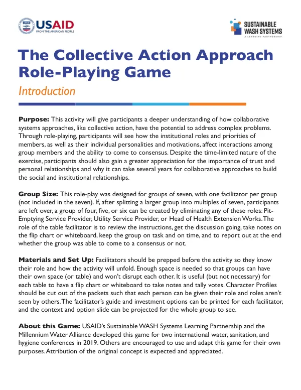The Collective Action Approach Role-Playing Game