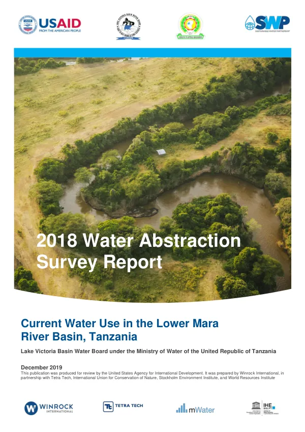 2018 Water Abstraction Survey Report, Lower Mara River Basin, Tanzania