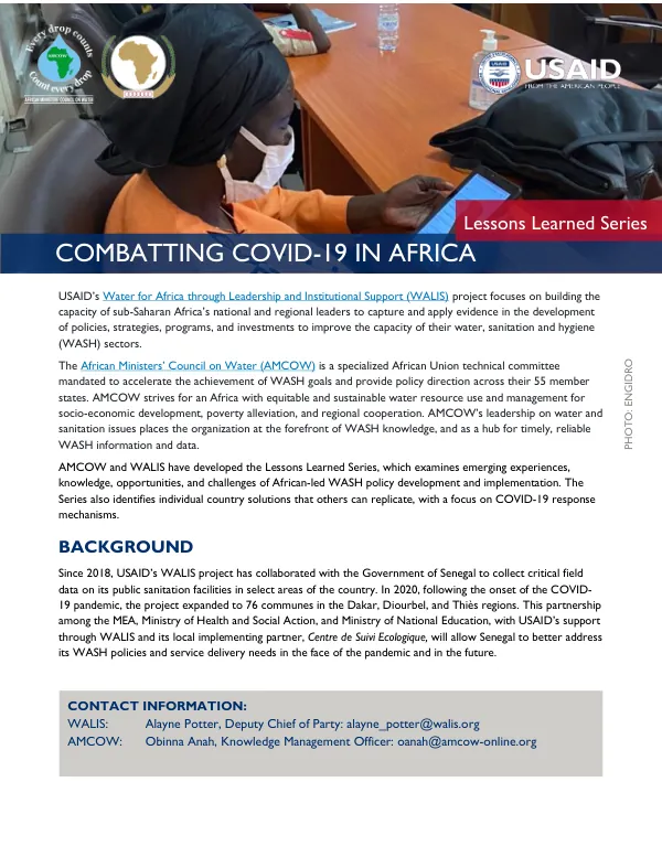 Combatting COVID-19 in Africa: Lessons Learned Series Volume 3: Senegal