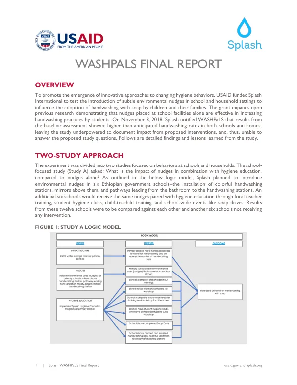 Splash WASHPaLS Final Report