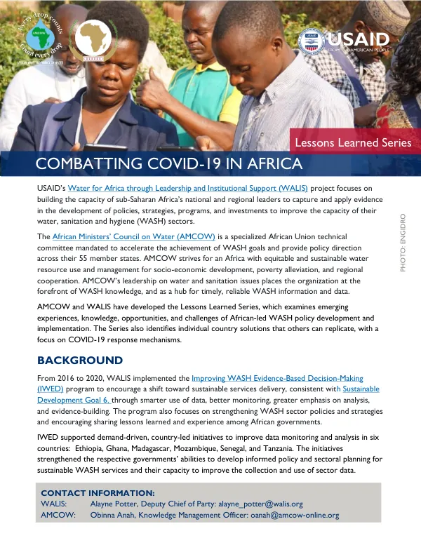 Combatting COVID-19 in Africa: Lessons Learned Series Volume 1: Tanzania