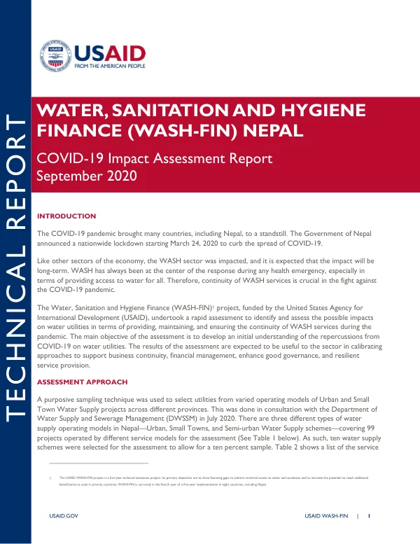 Nepal COVID-19 Impact Assessment Report