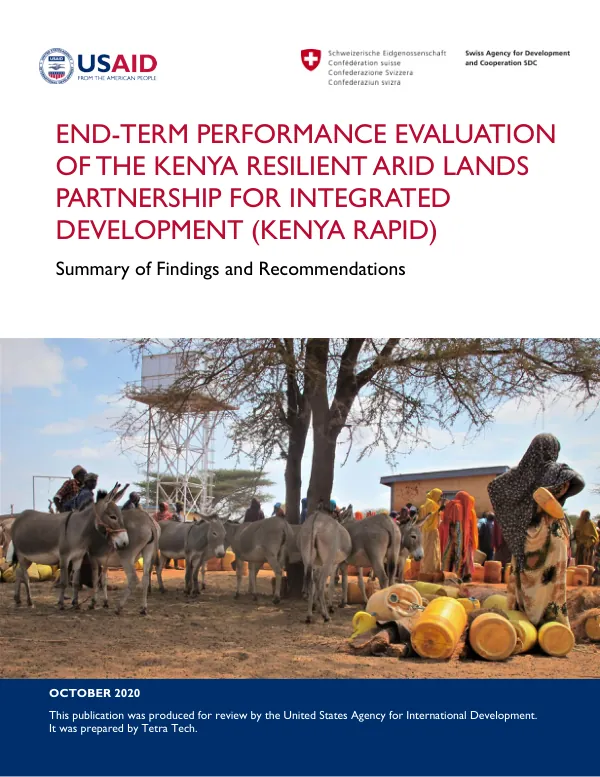 Summary: End-Term Performance Evaluation of the Kenya Resilient Arid Lands Partnership for Integrated Development (Kenya RAPID) Activity