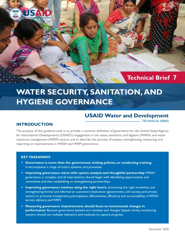 WASH Governance: USAID Water and Development Technical Series