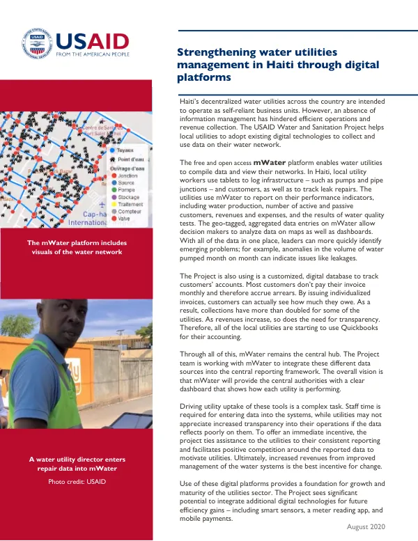 Digital Profile: Strengthening Water Utilities Management in Haiti through Digital Platforms