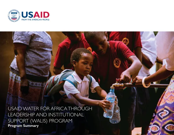 USAID Water for Africa through Leadership and Institutional Support (WALIS) Program Summary