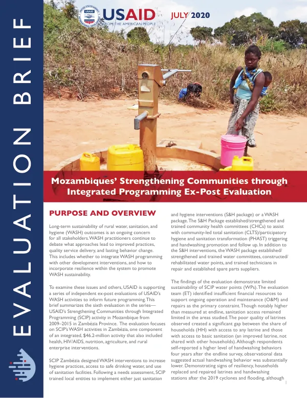 Evaluation Brief: Mozambiques’ Strengthening Communities through Integrated Programming Ex-Post Evaluation
