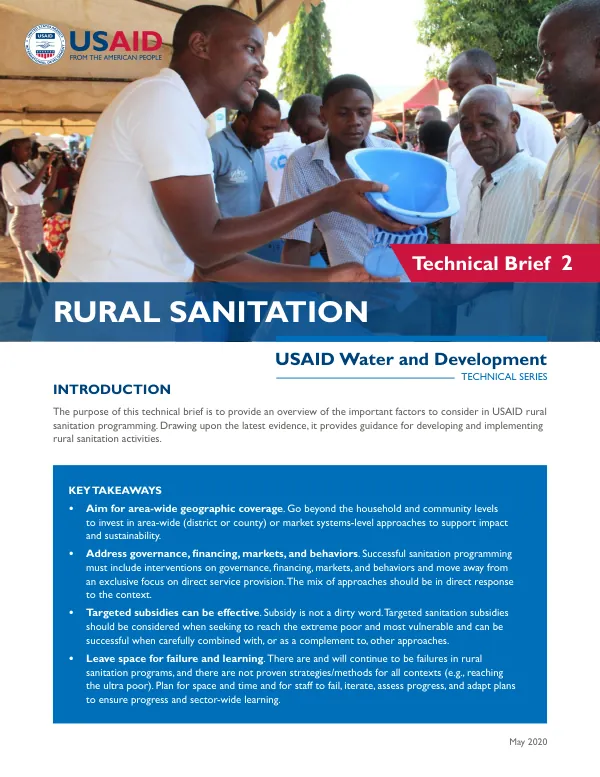 Rural Sanitation: USAID Water and Development Technical Series