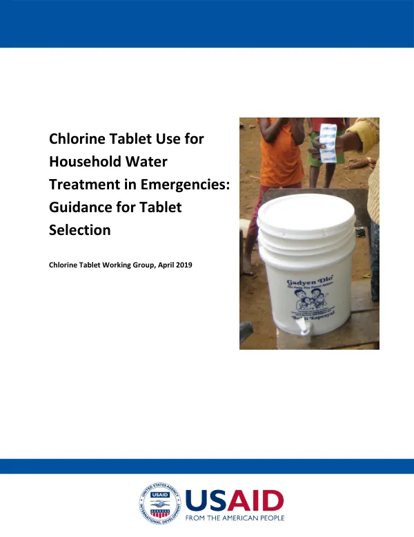 Chlorine Tablet Use for Household Water Treatment in Emergencies: Guidance for Tablet Selection
