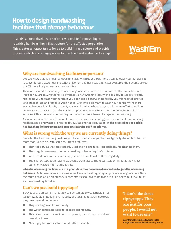 How to Design Handwashing Facilities that Change Behaviour