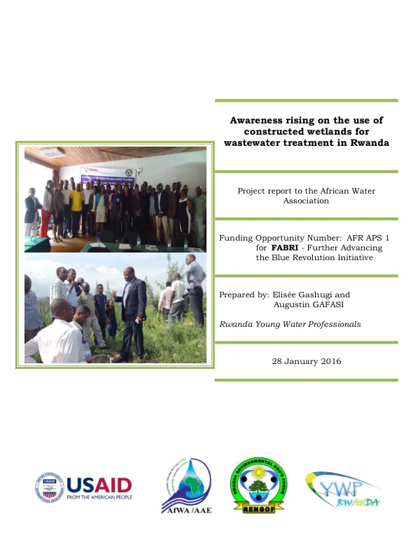 Awareness Rising on the Use of Constructed Wetlands for Wastewater Treatment in Rwanda: Project Report to the African Water Association