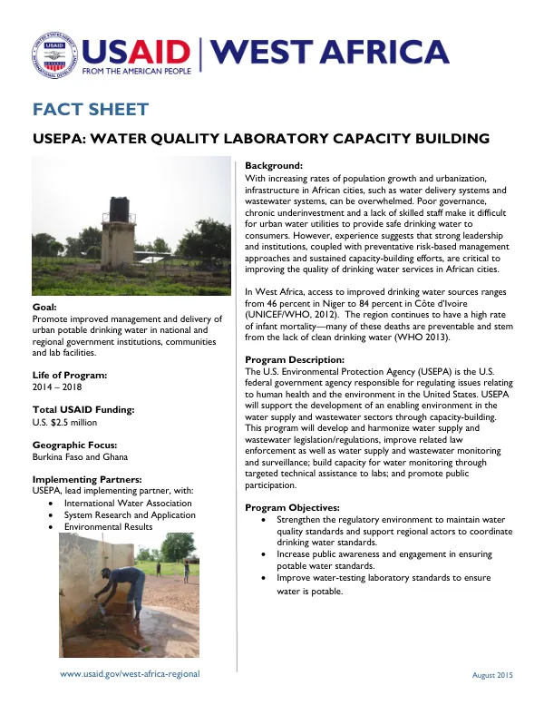 USEPA West Africa Drinking Water Laboratory Capacity Program