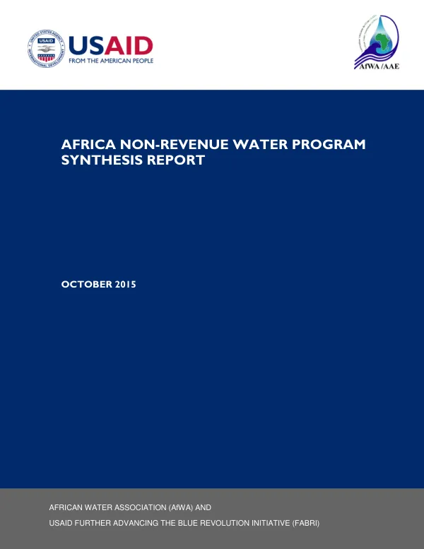 Africa Non-Revenue Water Program Synthesis Report
