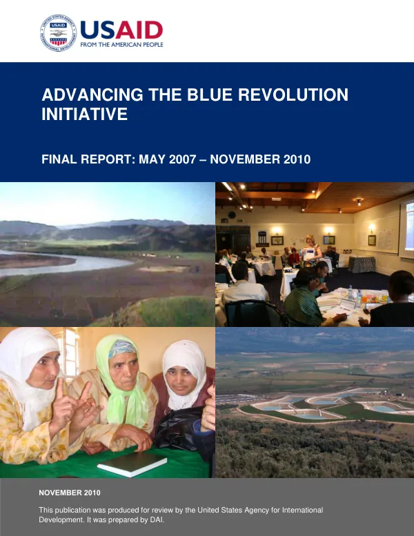 Advancing the Blue Revolution Initiative: Final Report – May 2007-September 2010