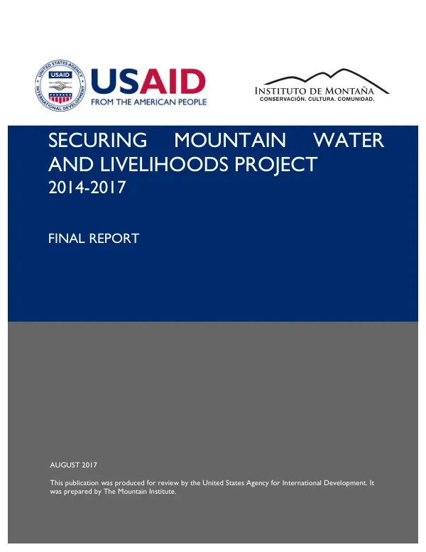 Securing Mountain Water and Livelihoods Project, 2014-2017 – Final Report