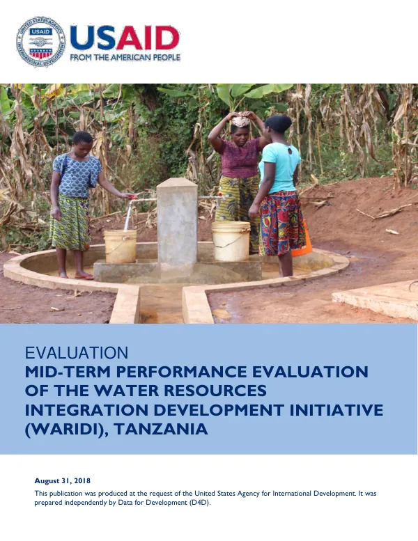 Mid-Term Evaluation of the Water Resources Integration Development Initiative (WARIDI), Tanzania