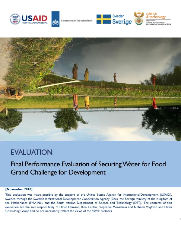 Final Performance Evaluation of Securing Water for Food Grand Challenge for Development