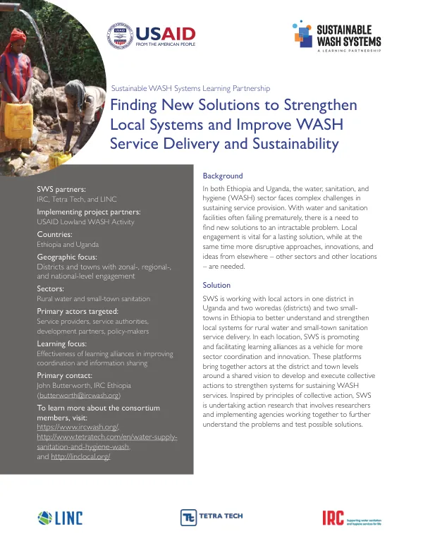 Finding New Solutions to Strengthen Local Systems and Improve WASH Service Delivery and Sustainability