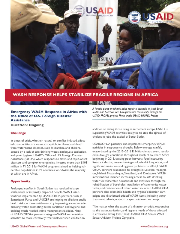 Project Profile: Emergency WASH Response in Africa