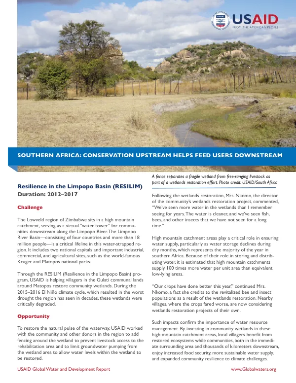 Project Profile: Southern Africa Resilience in the Limpopo Basin (RESILIM)