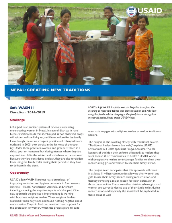 Project Profile: Nepal Safe WASH II