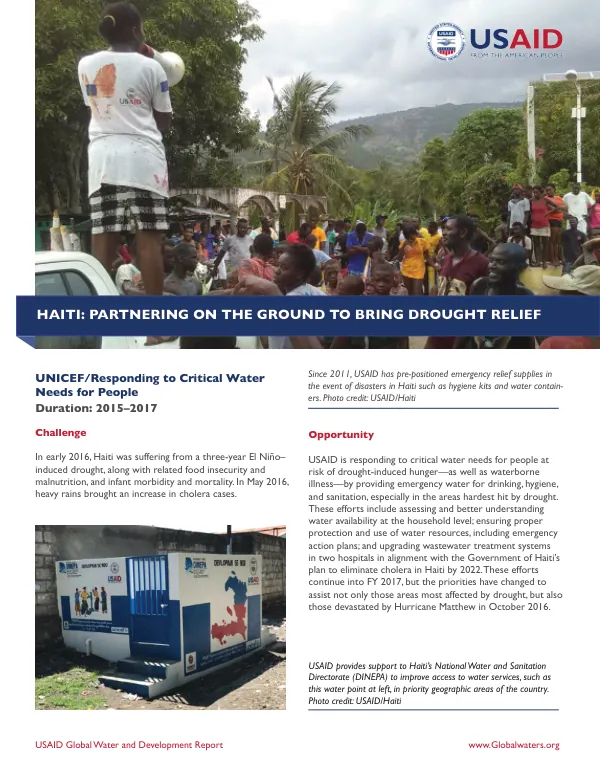 Project Profile: Responding to Critical Water Needs for People in Haiti