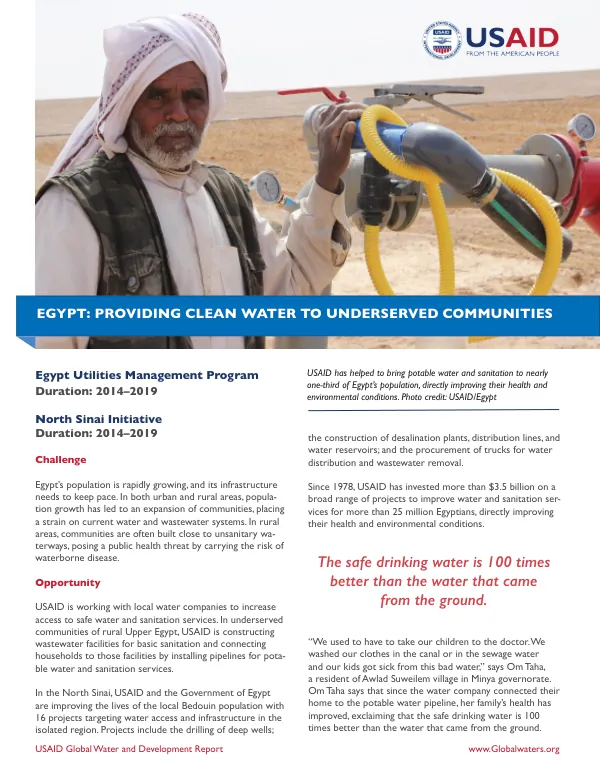 Project Profile: Egypt Utilities Management Program & North Sinai Initiative