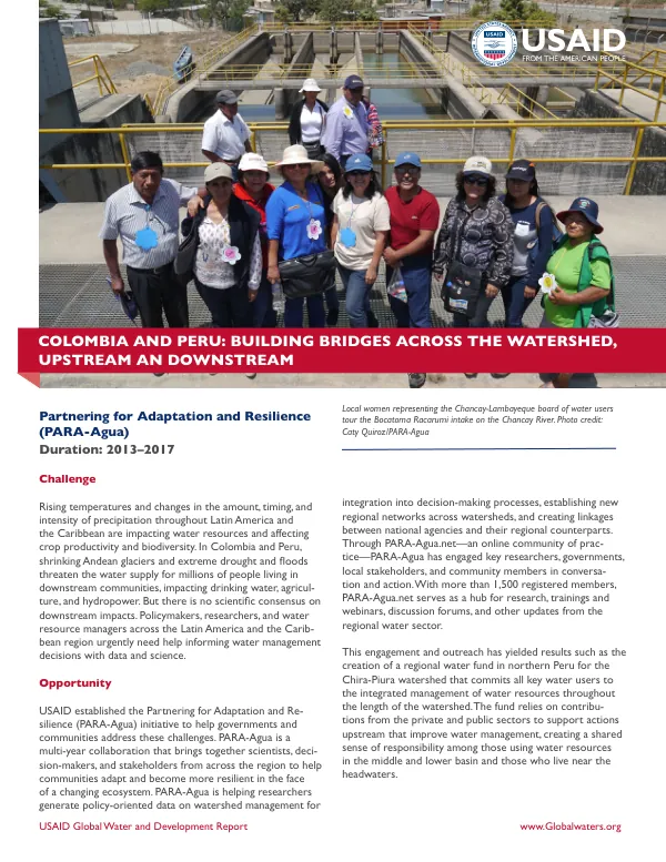 Project Profile: Partnering for Adaptation and Resilience (PARA-Agua)