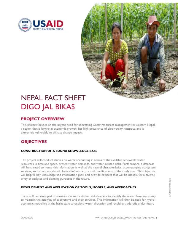 Nepal Fact Sheet: Digo Jal Bakas