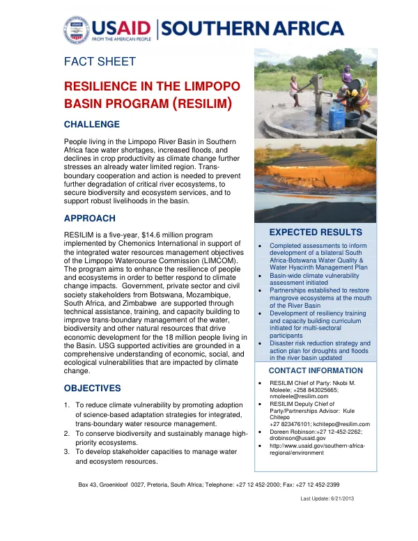 Resilience in the Limpopo Basin Program (RESILIM)