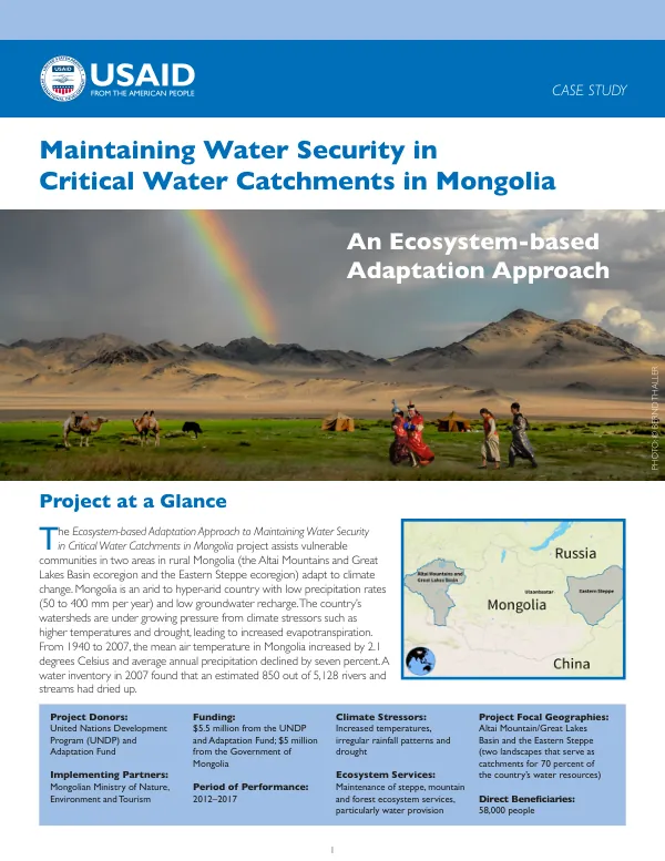 Maintaining Water Security in Critical Water Catchments in Mongolia