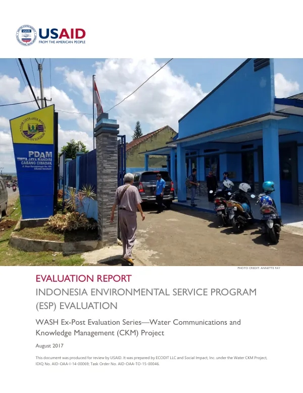 Indonesia Environmental Service Program (ESP) Ex-Post Evaluation