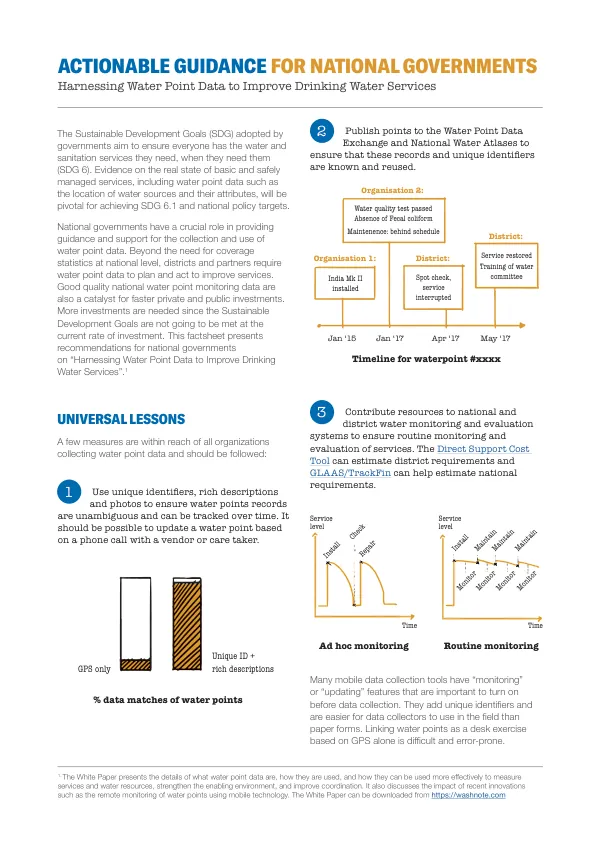 Water Point Monitoring: Actionable Guidance for National Governments