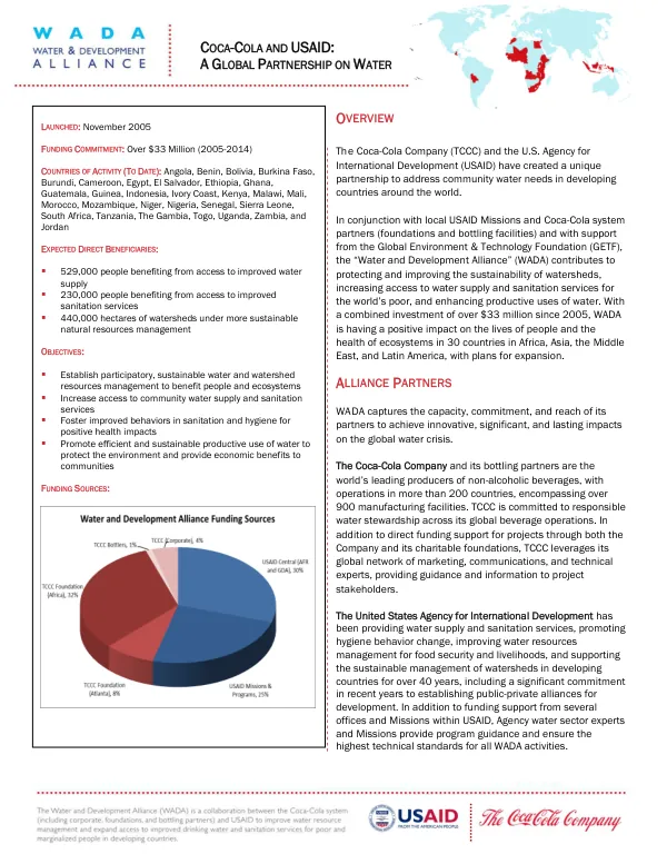 Water and Development Alliance Partnership Overview